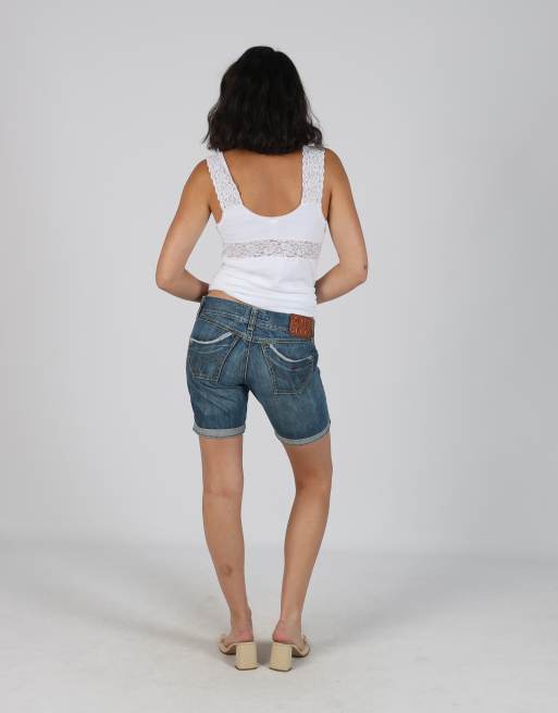 Vintage Miss Sixty S denim shorts in blue, 3 of 4