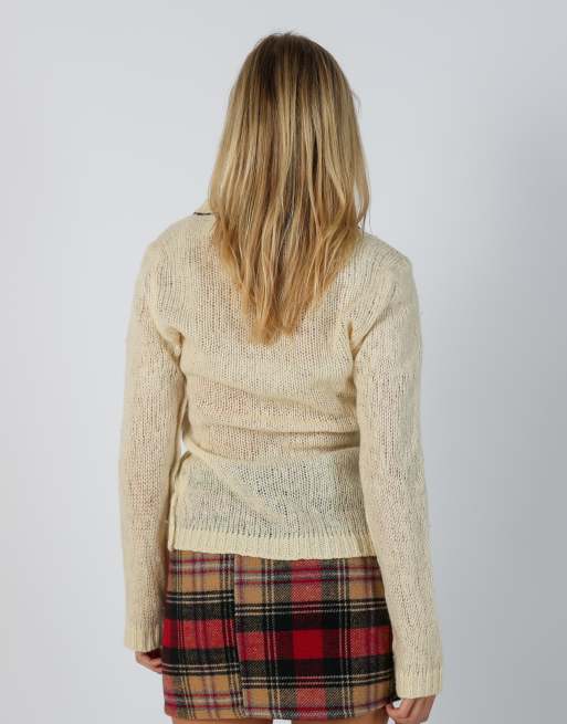 Vintage Miss Sixty S knitted jumper in cream, 2 of 4