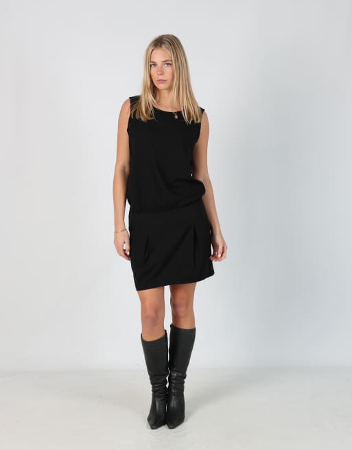 Vintage Miss Sixty S woven midi dress in black