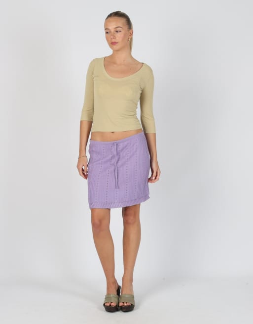Vintage Miss Sixty S woven midi skirt in lilac purple, 1 of 4