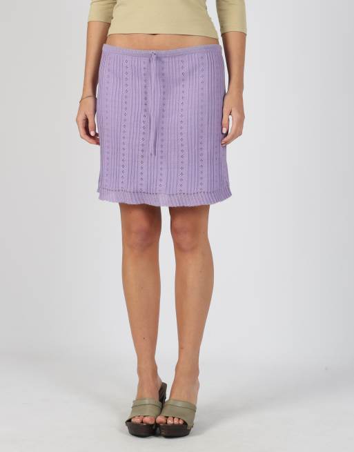 Vintage Miss Sixty S woven midi skirt in lilac purple, 3 of 4