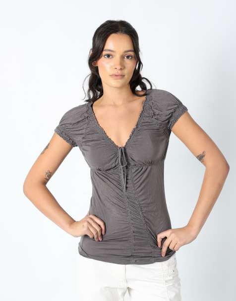 Vintage Miss Sixty S woven top grey - view 1