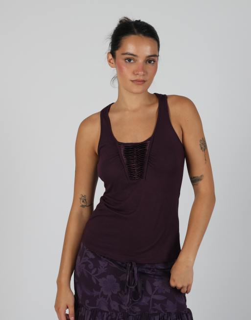 Vintage Miss Sixty S woven vest in purple, 3 of 4