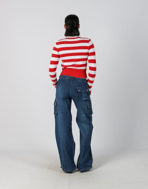 Vintage Miss Sixty XS dad & wide jeans in blue, 3 of 4