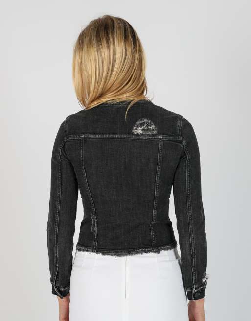 Vintage Miss Sixty XS denim jacket in charcoal grey, 2 of 4