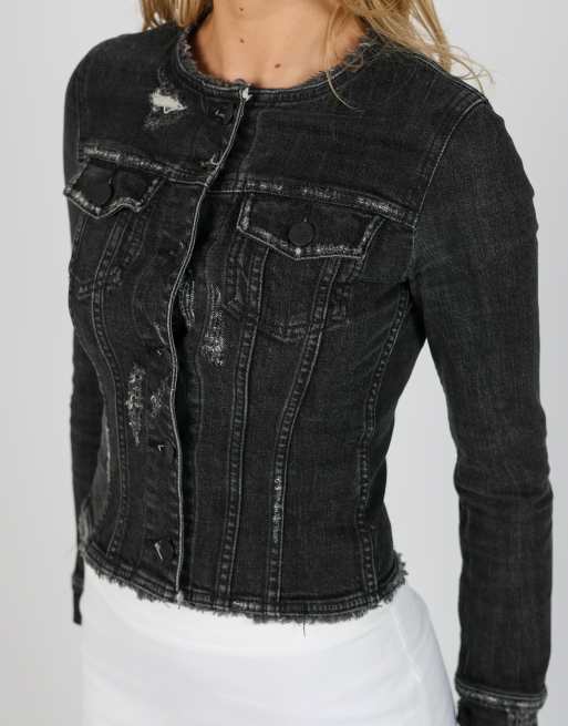 Vintage Miss Sixty XS denim jacket in charcoal grey, 4 of 4