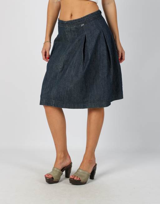 Vintage Miss Sixty XS denim midi skirt in blue, 2 of 4