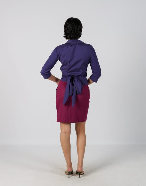 Vintage Miss Sixty xs woven mini skirt in purple, 3 of 4