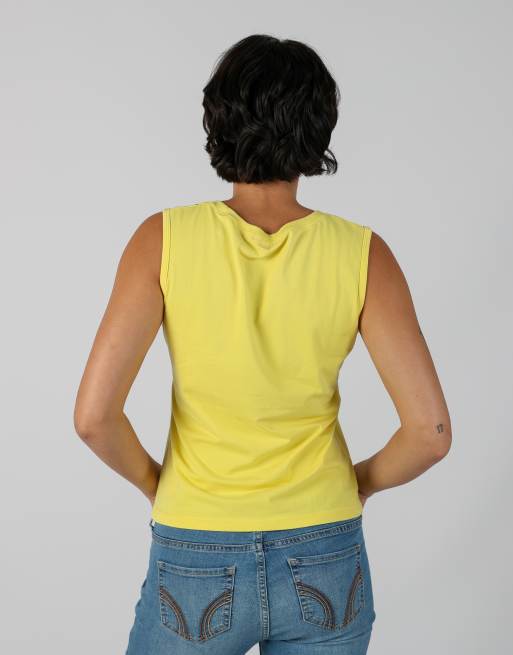 Vintage Miss&Max M woven vest in yellow, 2 of 4