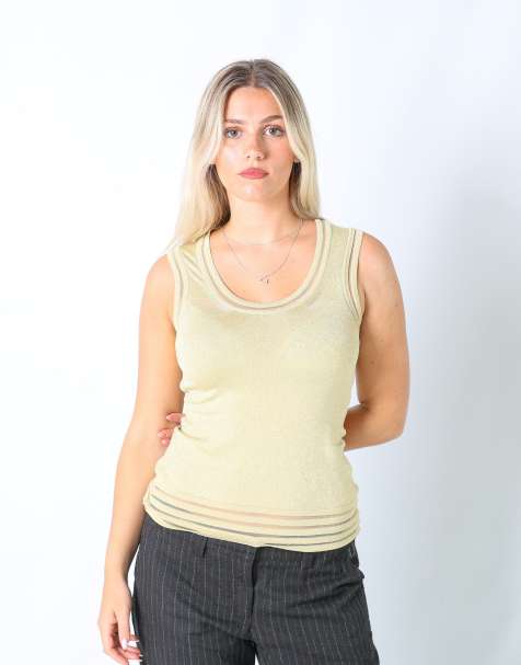 Vintage Missoni M cami in gold - view 1