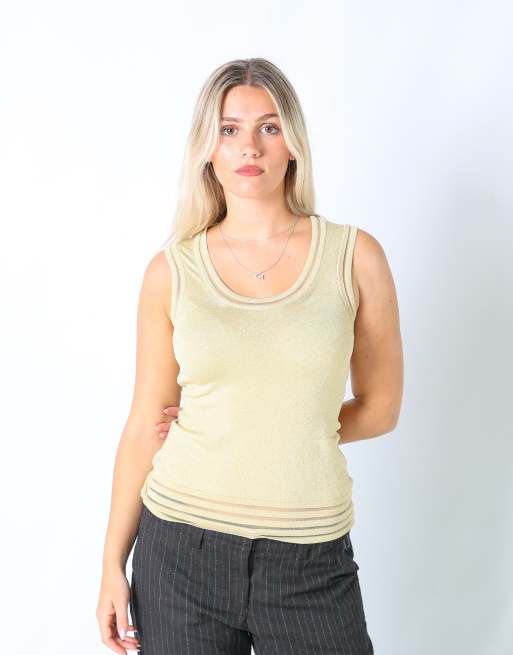 Vintage Missoni M cami in gold