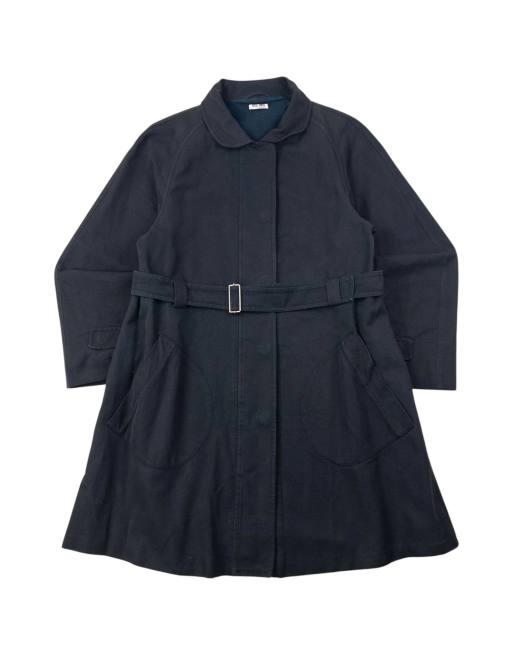 Vintage Miu Miu belted waist longline jacket womens size m in grey