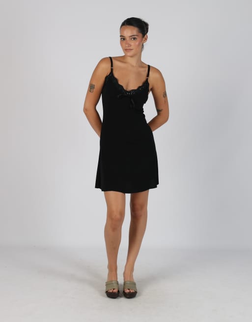 Vintage mixerÌ S woven mini dress in black