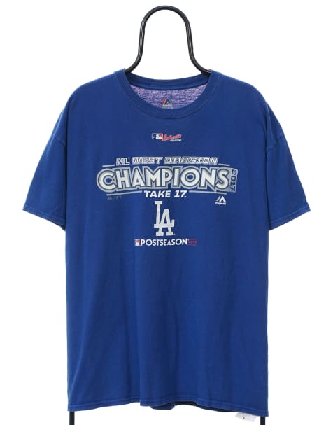 Vintage MLB dodgers size L tshirt in blue - view 1
