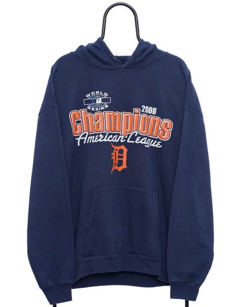 Vintage MLB tigers size XL hoodie in navy - view 1