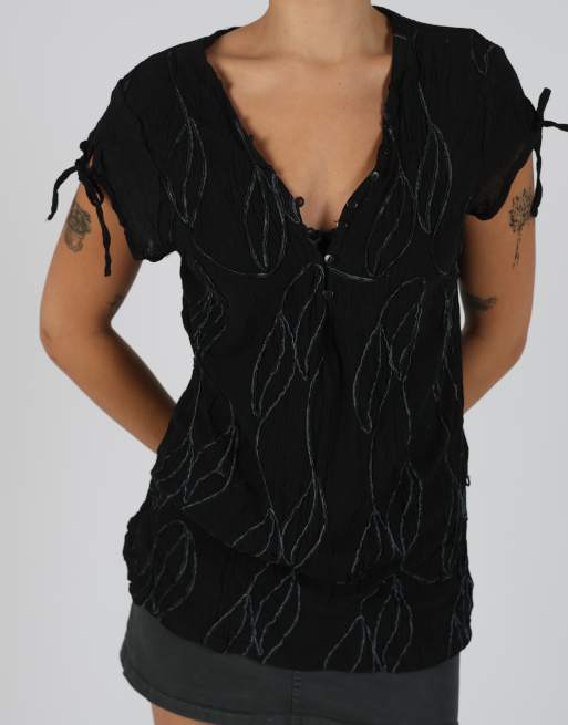 Vintage m.maggio S blouse in black, 4 of 4
