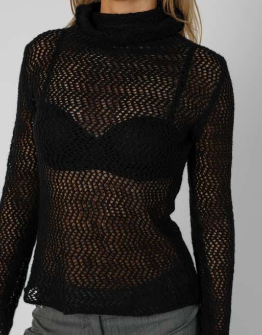 Vintage MNG S knitted top in black, 4 of 4