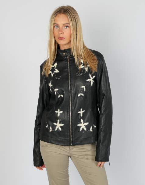 Vintage Moda Lisa L leather jacket in black - view 1