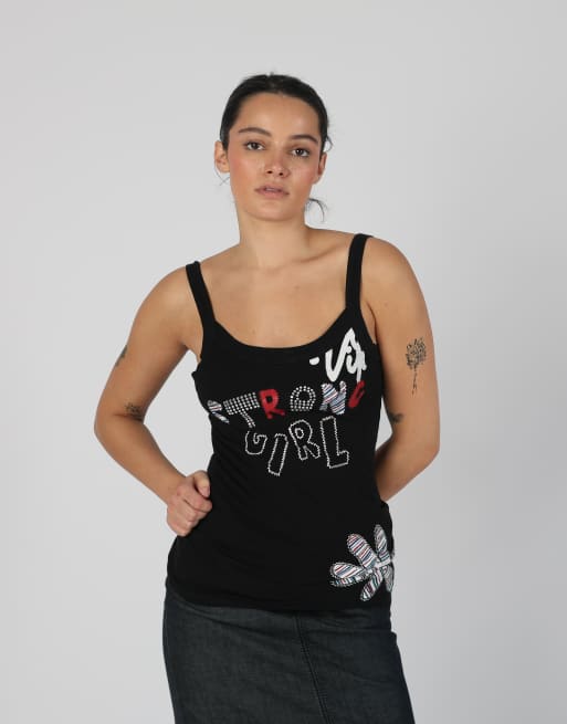 Vintage Monella Vagabonda S cami in black, 3 of 4