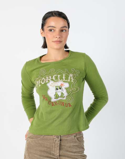 Vintage Monella Vagabonda S long sleeve top in khaki green - view 1