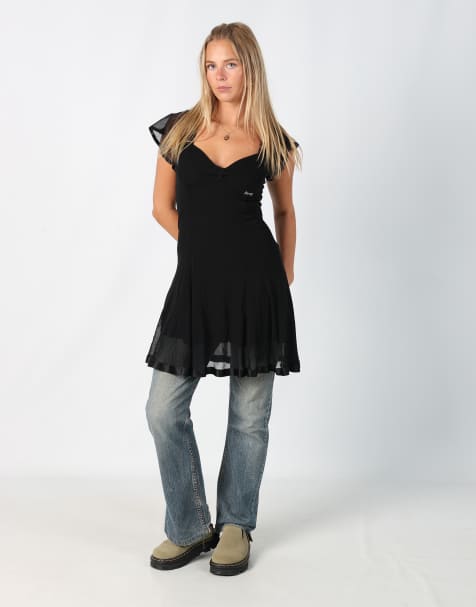 Vintage Monella Vagabonda S woven midi dress in black - view 1