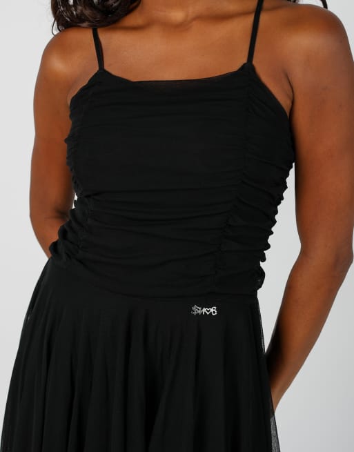 Vintage Monella Vagabonda S woven midi dress in black, 4 of 4