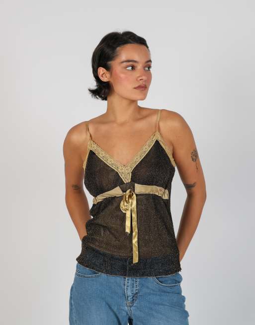 Vintage Monella Vagabonda XS cami in gold, 3 of 4