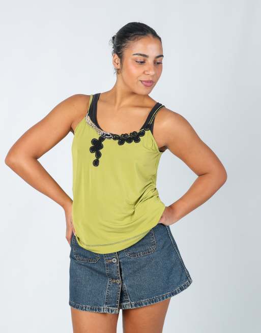Vintage Monica Magni M cami in light green, 3 of 4
