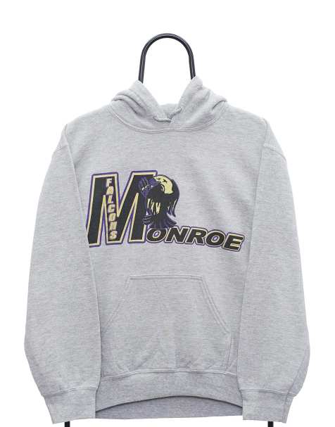 Vintage Monroe Falcons size S hoodie in grey - view 1