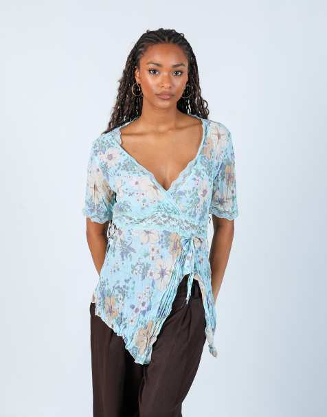 Vintage Moonlight M blouse in turquoise - view 1