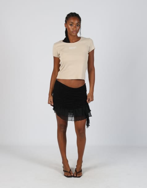 Vintage Morgan M woven mini skirt in black - view 1