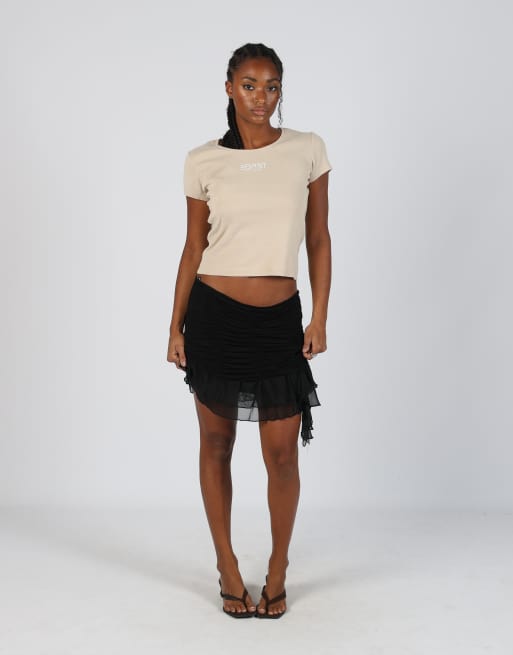 Vintage Morgan M woven mini skirt in black