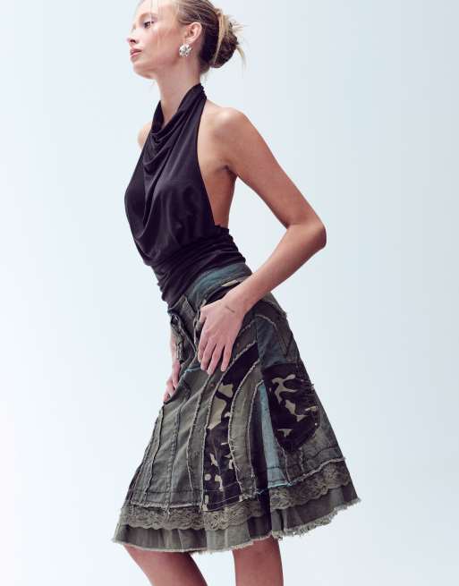 Vintage Morgan midi skirt size s in khaki green