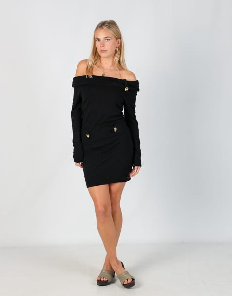 Vintage Morgan S knitted mini dress in black - view 1