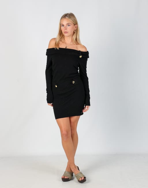 Vintage Morgan S knitted mini dress in black