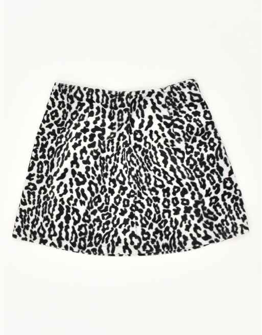 Vintage Morgan Size S Animal Print Mini Skirt in White