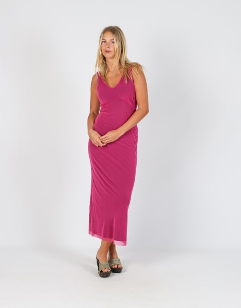 Vintage Morgano S woven maxi dress in pink - view 1
