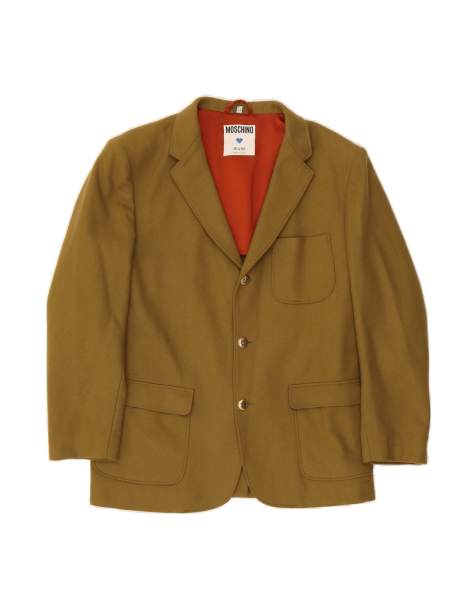 Vintage Moschino 3 Button Blazer Jacket UK 38 Medium In Khaki Wool - view 1