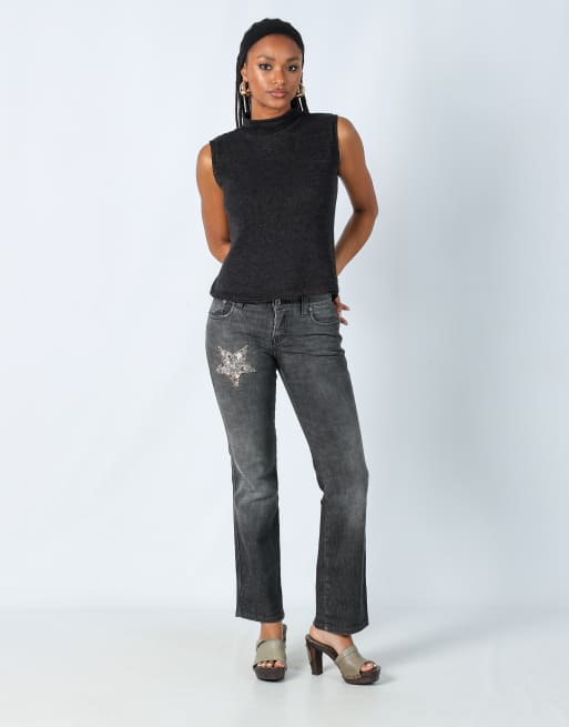 Vintage Moschino 8 flare jeans in charcoal grey