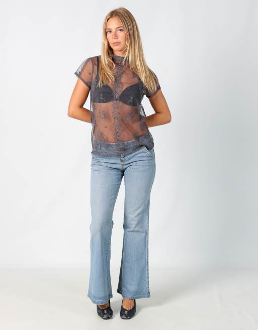 Vintage Moschino 8 flare jeans in light blue