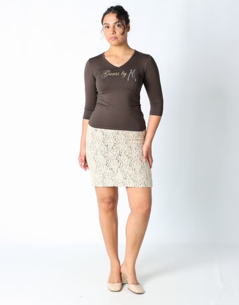 Vintage Moschino 8 woven midi skirt cream - view 1