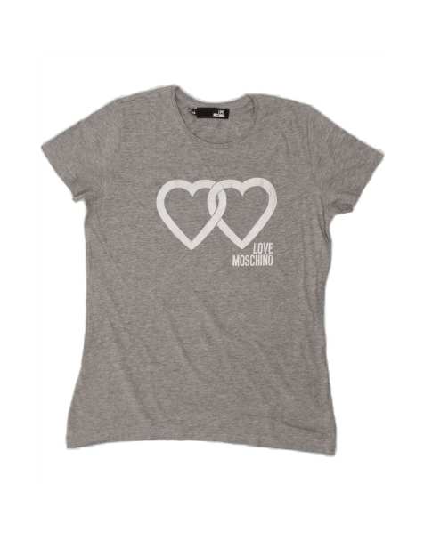 Vintage Moschino Graphic T-shirt Top US 8 Medium In Grey - view 1