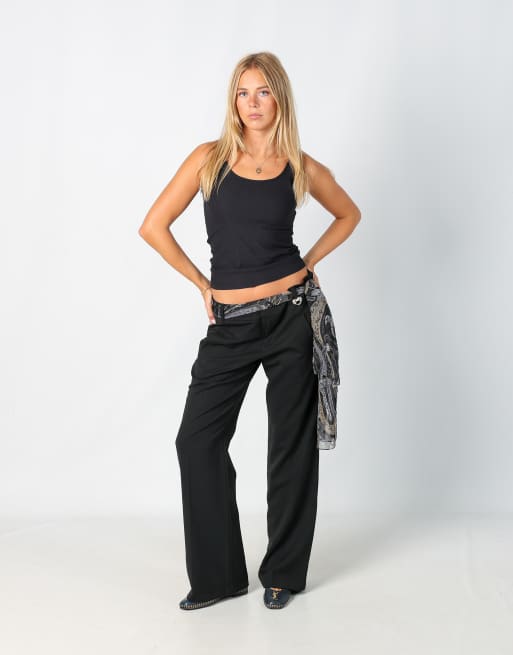 Vintage Moschino L formal trousers in black