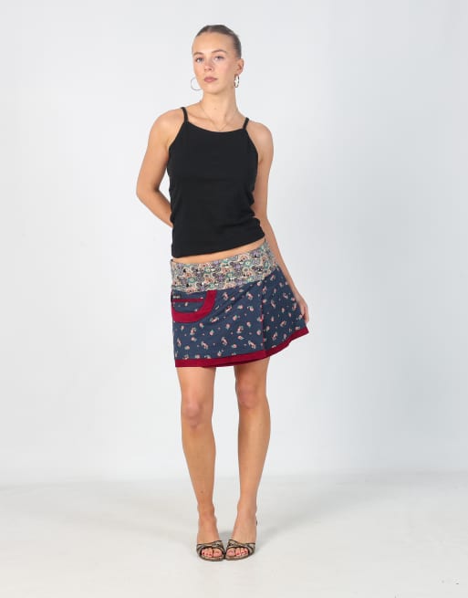 Vintage Moshiki S woven mini skirt in multi colured