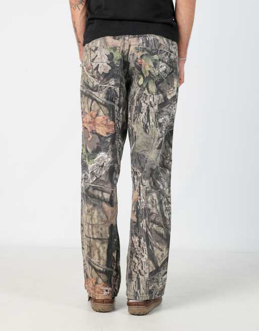 Vintage Mossy Oak 32x32 woven straight pants in dark green