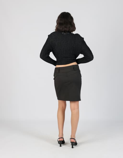 Vintage Motivi 10 formal skirt in black, 3 of 4