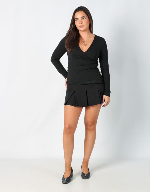 Vintage Motivi 8 woven mini skirt in black