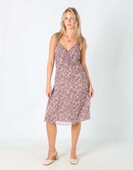 Vintage Motivi M woven midi dress in purple