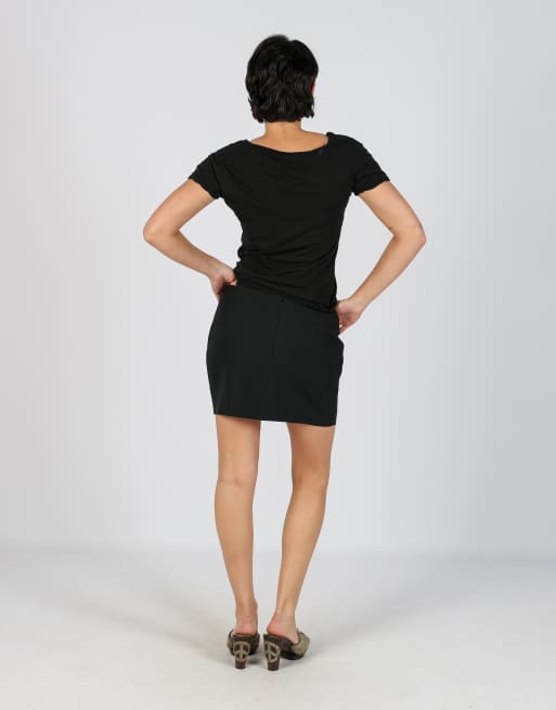 Vintage Motivi M woven mini skirt in black, 3 of 4