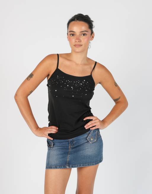 Vintage Motivi S cami in black